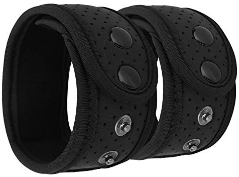 MoKo 2-Pack Sweatproof Ankle Strap Fit Fitbit Luxe/Inspire 2/HR/Inspire/Charge 5/4/3/2/Alta/Alta HR/Flex 1/2/Garmin, Adjustable Fitness Tracker Ankle Band with Mesh Pouch - Black