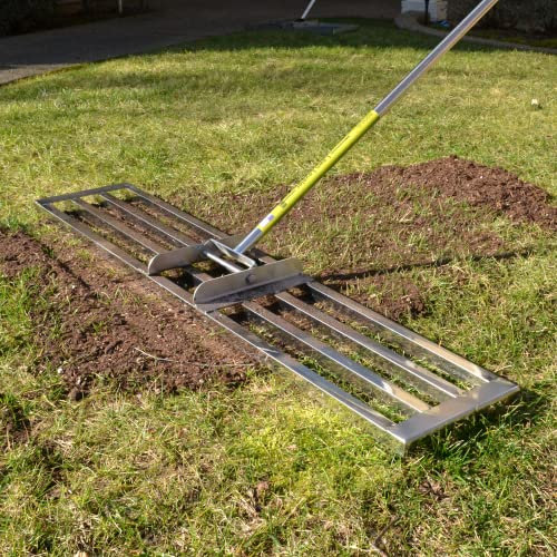 Rocklin⢠48 Lawn Leveling Rake, Stainless Steel, 78 Handle