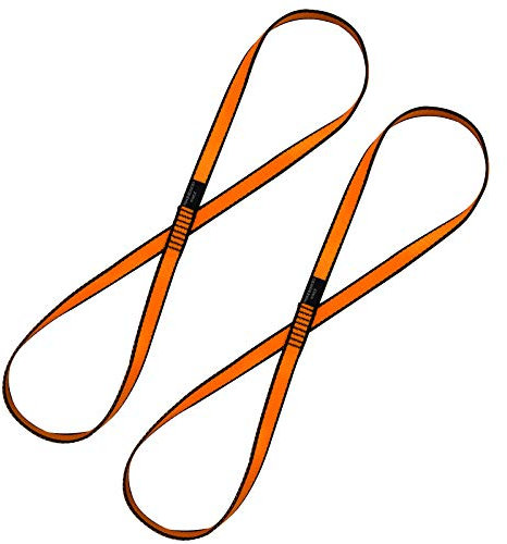 KIKIGOAL 18MM Daisy Chains Nylon Starke Kletterriemen Verstellbare Klettergurte Climbing Seil Starke Daisy Chain Für Outdoor Sport Camping (2pcs Orange, 120CM/48Inch)