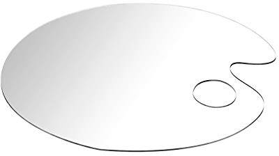 1PCS Clear Acrylic Paint Palette, Non-Stick Oil Paint Palette Oval Shaped Artist Mixing Palette Art Paint Tray with Protective Film for DIY Art Craft Painting (25 x 15 cm)