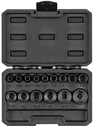 TEKTON 3/8 Inch Drive 12-Point Impact Socket Set with Case, 15-Piece (1/4-1 in.) | SID91304