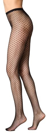 Goldenpoint Donna Collant Rete Fantasia con Strass, Cinturino Anatomico e Tassello Igienico