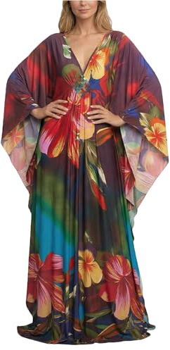 AIEOE Maxi Albornoces Mujer Verano Caftán Largo Vestido de Playa con Surf Sauna Playa Color 02
