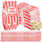 Gatuida 100PCS Popcorn Paper Bags, Red & White Striped Classic Popcorn Containers for Movie Night, Sweet Candy Boxes Popcorn Machine Accessories for Parties, Carnival, Birthday, Wedding