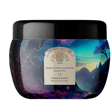 Compagnia delle Indie - Burro Corpo - Burro Corpo Profumato - Burro Corpo Solido - Burro Corpo Pelli Delicate - Formato 250 ml (250, Peonia e Ambra)