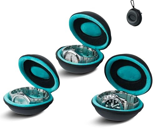 MINOIC Porta Orologi da Viaggio EVA e Nylon - (3 PEZZI) - Custodia Orologi con Cerniera - Scatola Porta Orologi Uomo Resistente per Orologi e Orologi Intelligenti - Porta Orologio da Viaggio Compatto