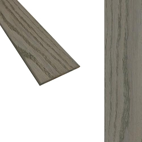 Solid Oak Flat Threshold Transition Door Bar 70mm Wide x 6mm Thick - For Solid, Engineered & Laminate Flooring. 0.9m, 1.1.0m, 1.8m or 2.7m Lengths. (Medium Grey Oak, 1.10m)
