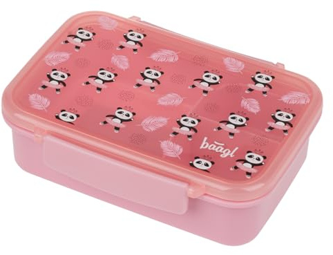 Baagl Boîte à déjeuner enfant pour l'école - boîte à goûter avec compartiments - pour fille, maternelle - boîte à goûter (panda)