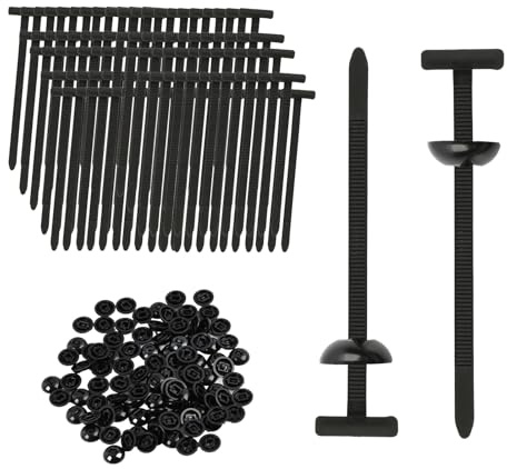100PCS Fibbie Universali in Nylon per Fascette Fermacavi, Fascette Plastica Nere Universali in Nylon con Design a Perno e Bottone, per Fissaggio Auto, Elettricista, Cavi, Riparazioni e Organizzazione