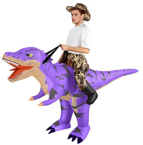 Uppblåsbar dinosauriedräkt för halloweenfest | Uppblåsbar Raptor-dräkt, rolig T-Rex kostym, för halloweenfest, jul, födelsedag, cosplay unisex