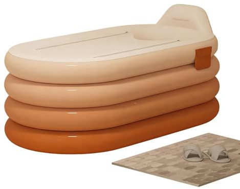 Bañera Inflable,Cubo Portátil para Lavar el Cuerpo con Bomba de Pie - Bañera Inflable para Adultos | para Relajación, Spa, Atletas, Hoteles y Apartamentos