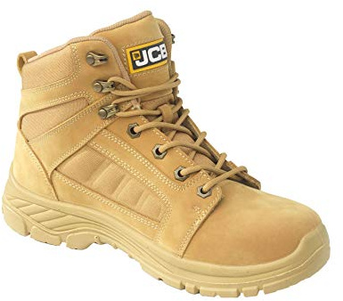 JCB Mens Loadall Honey Leather Steel Toe Cap Midsole Classic Safety Work Boots