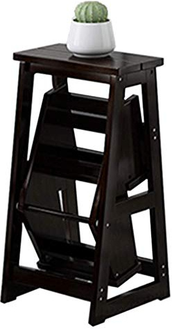 GJSN Fácil Y Conveniente Paso Taburete Plegable, Silla Alta de la Escalera Asientos Escala de Madera Escalera de Doble Uso Suba Seguridad Ensanchamiento Del Banco de Zapatos Domésticos de Cocina Inte