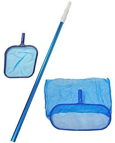 Kescher Set 6, Bodenkescher tief, Laubkescher flach, Teleskopstange kurz, Reinigung, Schwimmbecken, Pool, Quick Up
