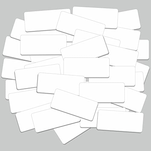 étiquette magnétique forme, 54 autocollants vierges réutilisables effaçables à sec aimants blancs réutilisables pour tableaux blancs casier réfrigérateur école bureau maison (chacun mesure 8cm x 3cm)