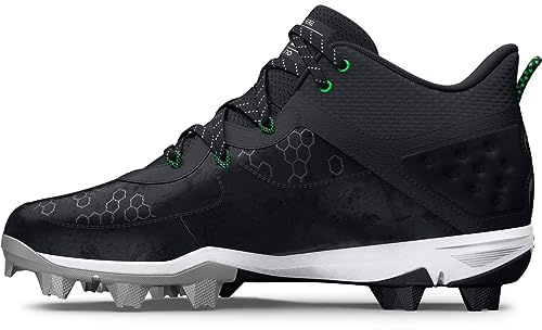 Under Armour Men's Harper 8 Mid RM, (001) Black/Black/Metallic Silver, 10, US