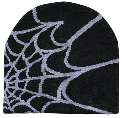 YAMEIZE Trendy Y2K Web Strickmützen für Damen Herren Beanie Mütze Web Soft Slouchy Knitted Hut Winter Skull Cap Outdoor