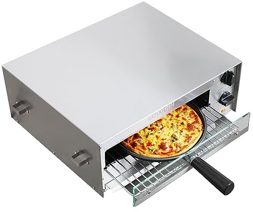 CROSSON Countertop Electric Frozen Pizza Oven For Indoors with 30-minitue Timer,Glass Door and Interior Light,Commercial Pizza Maker for Restaurant and Home Use,120V/1550W (13 Inch)