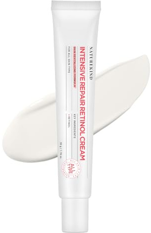 NATUREKIND Repair Retinol Cream, Liposomal Retinol 0.1%, Bakuchiol, Retinal, niacinamide, Anti Aging for Face, Eye, Fine Lines & Wrinkles Treatment, Pure Vitamin A, Korean Skincare, 50g, 1.76 oz.