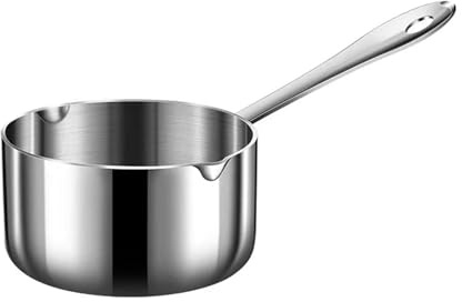 Lomoker Butter Warmer Pot, Small Sauce Pan, Thick 3-PLY Heavy Duty Stainless Steel Cooking Pot for Milk, Coffee, and Melting Chocolate, 0.5-Quart
