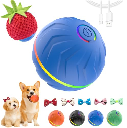 2026 T01 - Giocattolo interattivo per cani, giocattolo per cani con rotazione automatica e rimbalzo, durevole e ricaricabile tramite USB, divertente giocattolo intelligente per cuccioli, cani di