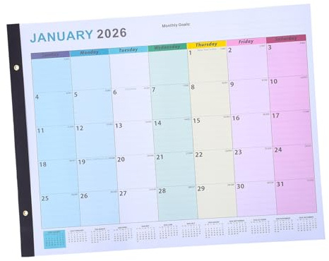 HOMSFOU cartel de calendario calendario de pared grande póster de pared para el mes