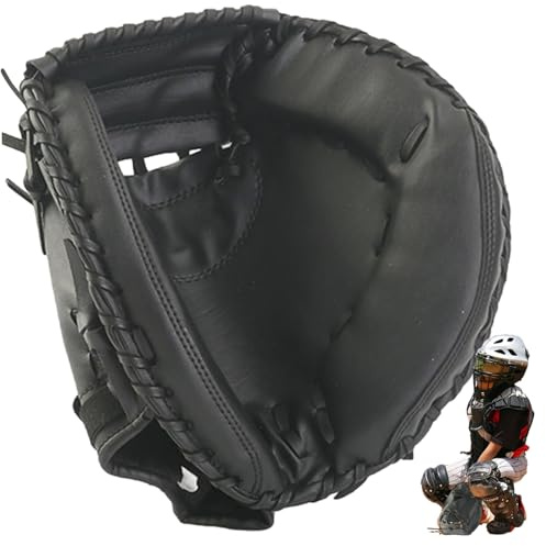 Guanto da ricevitore guanto da baseball ispessito in pelle PU resistente all'usura per adulti da ricevitore per mano sinist