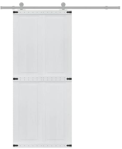 vidaXL Porta del fienile Corona 90 x 210 cm Legno Massello di Pino, Porta scorrevole elegante, design rustico, divisorio interno resistente, salvaspazio e facile da montare