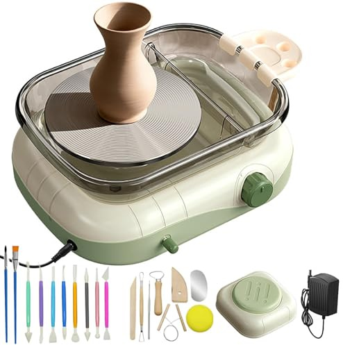 Mini Torno De Cerámica Para Niños Y Adultos, Kit Completo De Cerámica Con Herramientas, Pedal, Torno De Alfarero Eléctrico, Juego De Arcilla De Cerámica Para Principiantes, Uso Escolar Y Doméstico