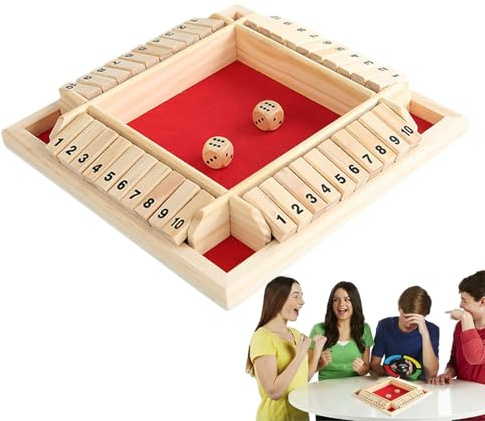 Generisk Shut Box [trä tärningsbräda] klassiska siffror bord | Strategiset – bärbar strategi underhållning | Party resa användning barn vuxna hem brädeset