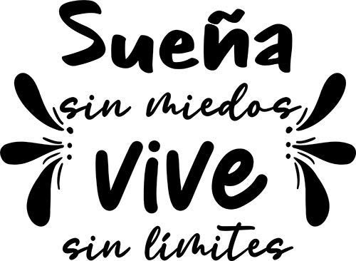 CrisPhy® Frase Vinilo Sueña sin miedos, Vive sin limites Vinilos decorativos, Pegatina frases motivadoras para pared. Pegatinas para decorar habitaciones (Alto 23cm por 30cm)