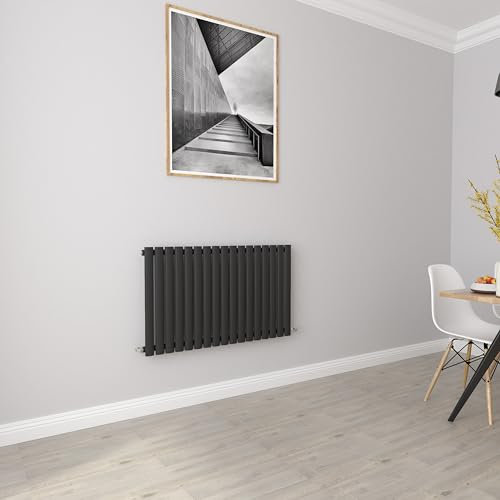 Acezanble∣Oval Column Radiator 600x1003mm Horizontal Radiator Black Single Column Central Heating Radiators Modern Designer Radiators
