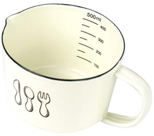 ABOOFAN 1stk Graduierter Messbecher Metall Emaille Glas Kind Weiß