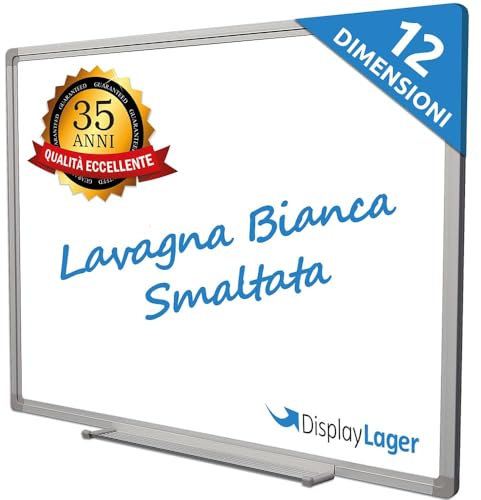 DisplayLager Lavagna magnetica smaltata, ideale per ufficio, scuola, sala insegnanti, cucina e sale seminari, garanzia di 35 anni (60 cm x 45 cm)