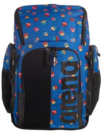 Arena Spiky III Rucksack 45, Schwimmsportler, Sport, Fitnessstudio, große Trainingsausrüstung, Schwimmtasche für Damen und Herren, 45 Liter, Cupcakes