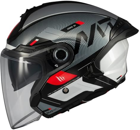 MT Helmets Cosmo SV – Casco Moto Jet Sport con Visor Solar Retráctil, Pantalla de Extracción Rápida Patentada, Interior Lavable y Preparado para Intercomunicador UCS | Homologado ECE 22.06 & DOT