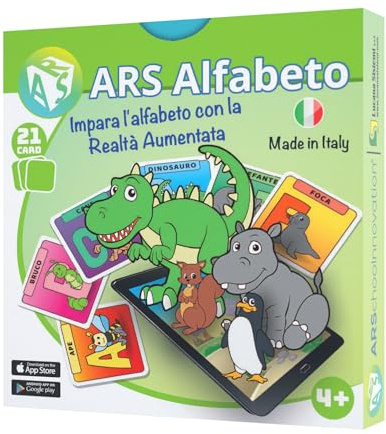 ARS Book Alfabeto per Bambini - Carte Alfabeto - Efficace e Super Divertente - App Inclusa - Giochi Educativi