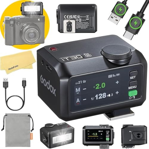 Godox iT30 Pro N Flash per Nikon Fotocamera Speedlite Speedlight Light, 2.4G TTL 1/8000 HSS, 560 Scatti a Piena Potenza,GN15,Tempo di Riciclo di 1,5s, Batteria Agli Ioni di Litio da 7,4V/900mAh,Slitta