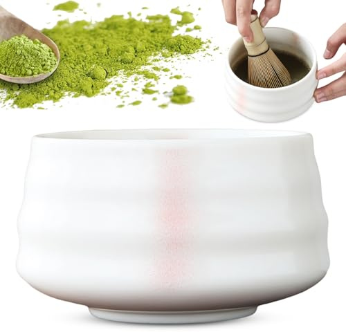 WIYETY Tazón de cerámica Matcha: Tazón de Matcha hecho a mano, tazón de cerámica Matcha Juego de té Matcha, tazón de té Matcha, Ceremonia del té con boquilla para la preparación de té tradicional