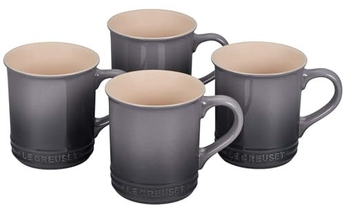 Le Creuset Stoneware Set of 4 Mugs, 14 oz. each, Oyster