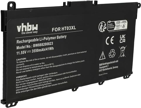 vhbw Akku kompatibel mit HP 250 G7, 255 G7 Notebook (3550 mAh, 11,55 V, Li-Polymer)