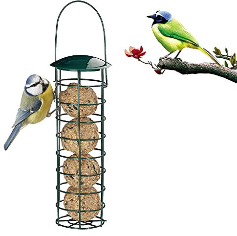 Bola Comedero Pájaros Aire Libre Soporte Bola Grasa Alimentador Bolas Grasa Silvestres Estaciones Alimentación Silvestres Comedero Pájaros Colgante para Carboneros Gorriones y Otras Aves Silvestres