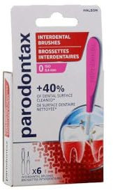 PARODONTAX - Brossettes Interdentaires 0,4 mm - Assure l'Hygiène Interdentaire - Couvre +40 %* de Surface de Brossage - Elimine la Plaque Dentaire Entre les Dents - Lot de 6 Brossettes avec Capuchon