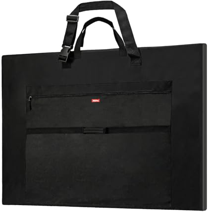 Nicpro borsa per portfolio artistica leggera 84.5 x 110 cm, impermeabile, con tracolla e maniglia, per opere d'arte, poster, schizzi, disegni, tele, fotografia, pannelli solari