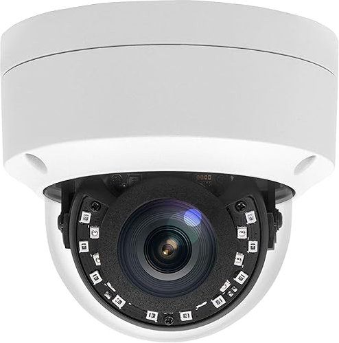 Tennoz 8MP 4K PoE IP Vandal Dome säkerhetskamera utomhus, H.265 IP-nätverk PoE-kamera med 2,8 mm lins, 105° vidvinkel, IP66 vattentät, 24,4 m IR nattvision, mänsklig rörelsedetektion