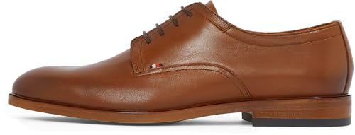 Tommy Hilfiger Herren Derby Schuhe Thunit Leather Runde Spitze, Braun (Winter Cognac), 43