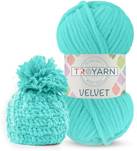 Chenille Velvet Yarn - 100g (132 Yards), Fluffy & Plush, Perfect for Amigurumi & Baby Blankets, Size 6