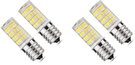 KEALBAUS Set di 4 lampadine LED E17 4W dimmerabili per forno a microonde, luce diurna 6000 K 40 W equivalente alogena, lampadina LED E17 in ceramica