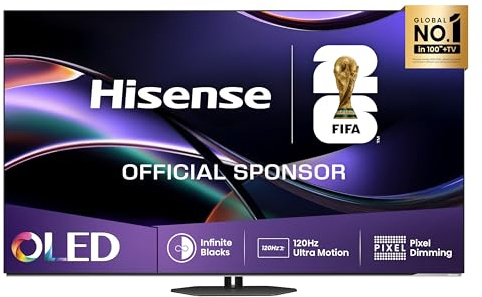 Hisense Smart TV OLED 65 4K 65A8DQ, Smart TV VIDAA con 1000+APP, Dolby Vision IQ, HDR 10+ Adaptive, 120Hz Game Mode PRO, Audio Dolby Atmos