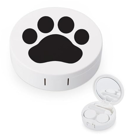 fkgvwo Contact Lens Case Black Paw Contact Lens Box Travel Kit Portable for Travel & Home